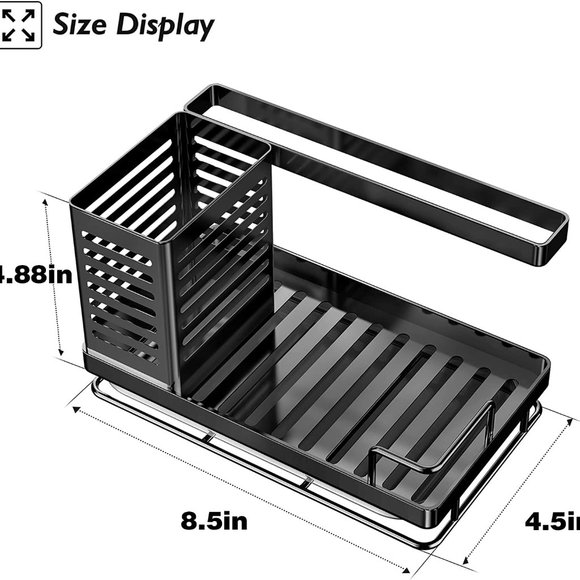 NEW Sink Caddy with Brush Holder with Removable Drain Tray for Sponge - Picture 3 of 12